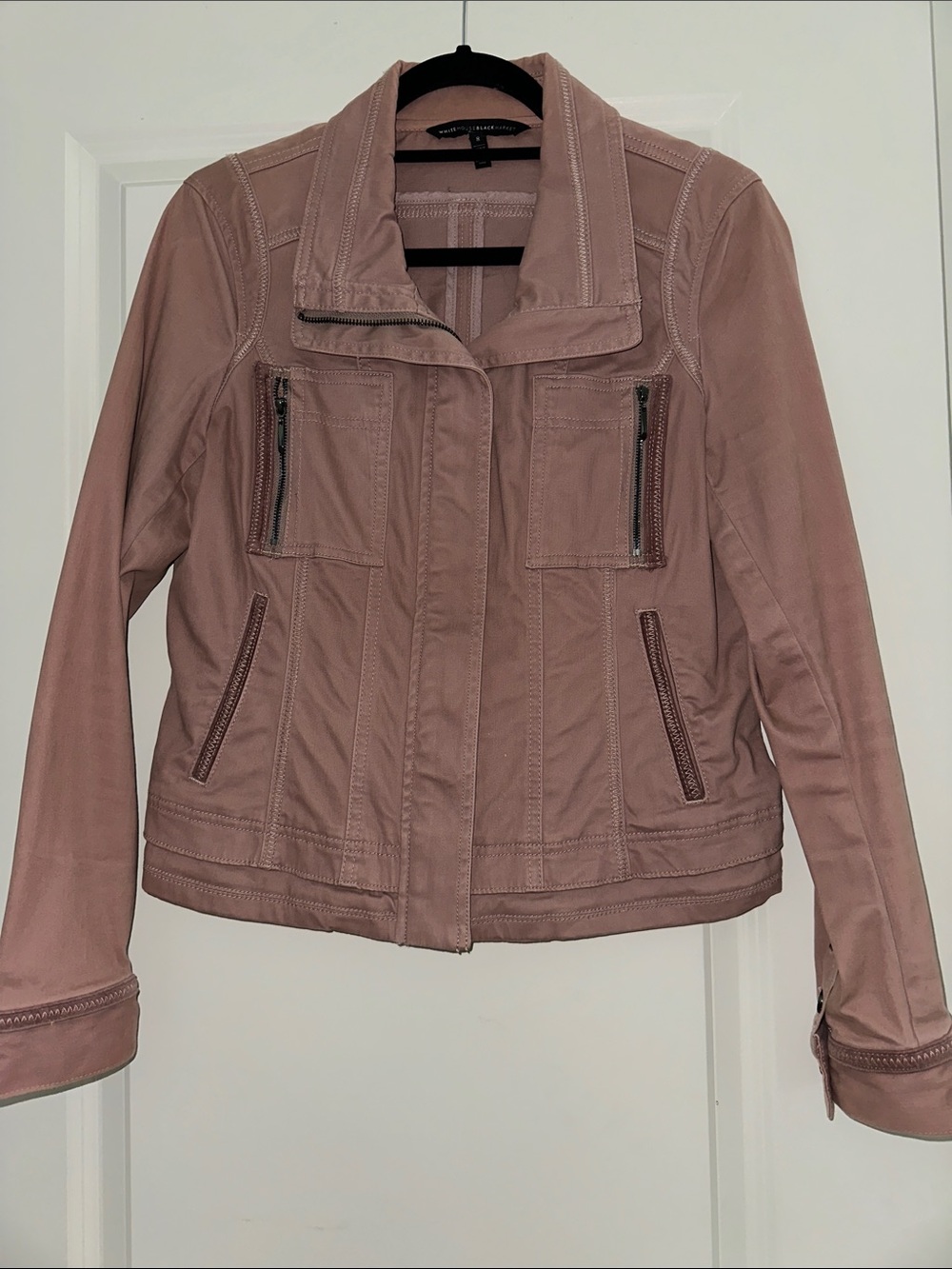 WHBM Dusty Rose Moto-Style Zip Jacket